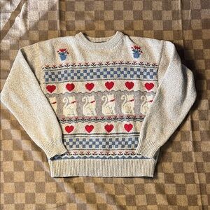 Eddie Bauer Vintage Sweater with Red and Blue Accents